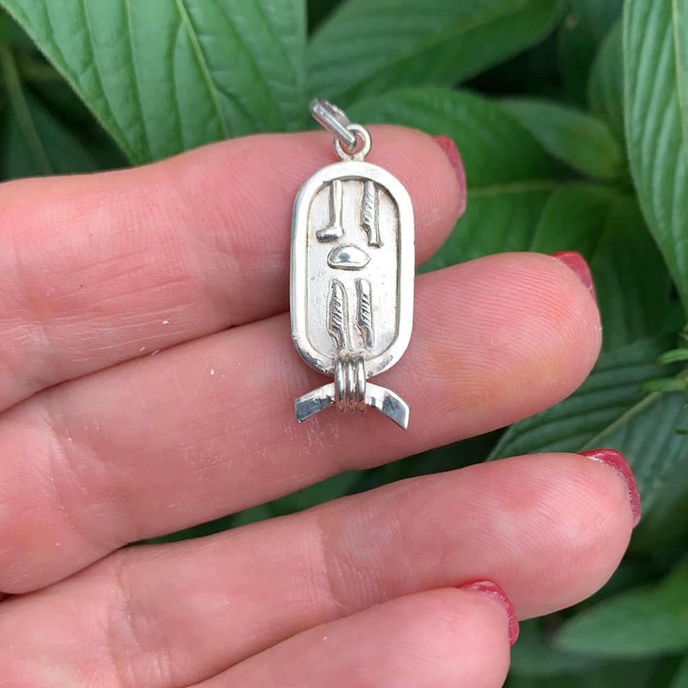 Vintage Sterling Egyptian Cartouche “Bety”Pendant